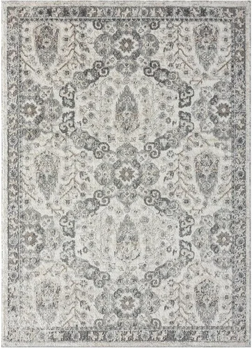 Vista 3 de LUXE WEAVERS Euston Collection 8062 - Alfombra moderna y oriental plateada de 8 x 10 pies