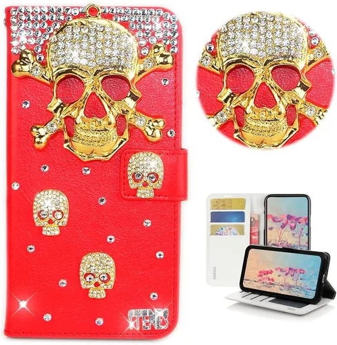 Vista 14 de Bling - Funda tipo cartera para teléfono compatible con Samsung Galaxy Z Fold 3 5G, elegante, hecha a mano en 3D con cristales y mariposas