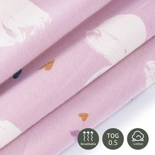 Vista 3 de insular Paquete de 2 mantas de algodón para bebé, saco de dormir con cremallera de 2 vías para niños y niñas, unisex