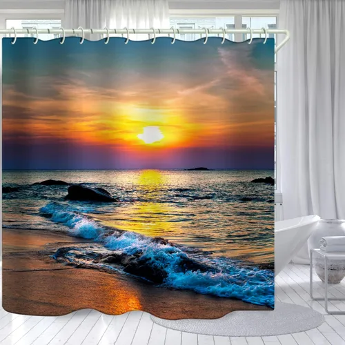 Vista 16 de LYFANS Cortinas de Ducha 3D de Flores Coloridas y Vívidas para Baño, Cortina de Ducha Estándar de Bañera de Lujo, Cortinas de Ducha de Tela