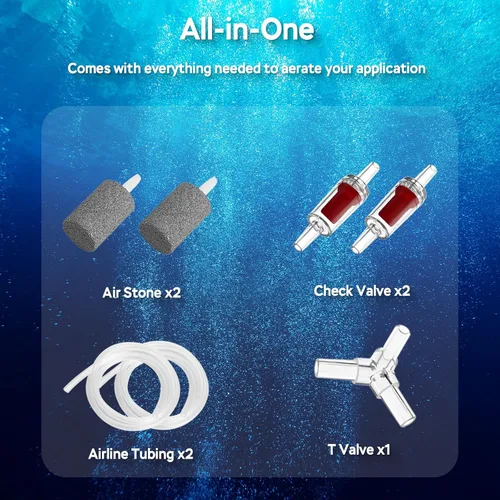 Vista 6 de AquaMiracle Bomba de aire portátil de acuario alimentada por batería de litio para pecera, aireador recargable por USB para pesca al aire libre