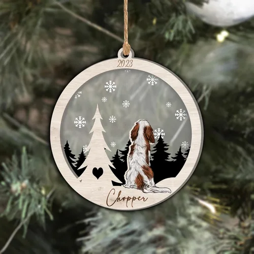Vista 256 de Nazenti Adorno de Navidad conmemorativo personalizado, regalo personalizado de recuerdo de perro, condolencias por pérdida de mascotas, sabueso