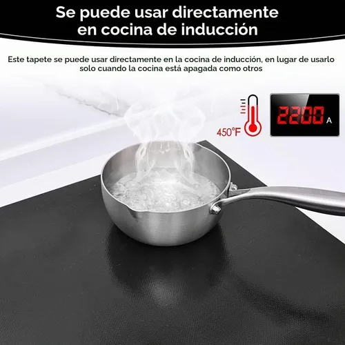 Vista 4 de KitchenRaku Protector de placa de inducción grande de 30.7 x 20.4 pulgadas, resistente al calor hasta 572 °F (572.0 °F), cubiertas de quemador