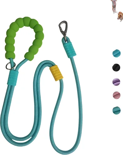 Vista 14 de Correa de perro manos libres, cintura elástica ajustable y correa cruzada con mango cómodo, cuerda de nailon resistente para perros pequeños a Negro