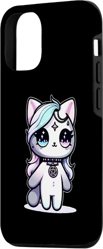 Vista 2 de Funda estética oculta espeluznante para iPhone 15 Kawaii Pastel Cat Ouija