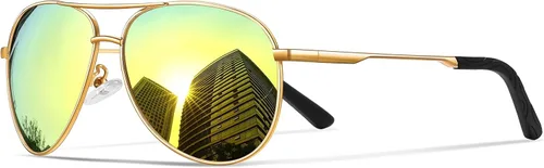 Vista 40 de Gafas de sol polarizadas aviador para hombre y mujer Marco A1-Negro Lente Gris