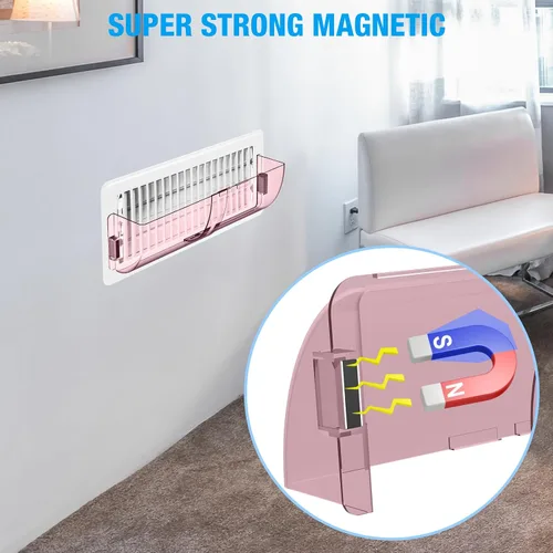 Vista 7 de Deflector de ventilación de aire con potentes imanes (10 a 14 pulgadas), cubierta de ventilación de redirector de ventilación de aire acondicionado