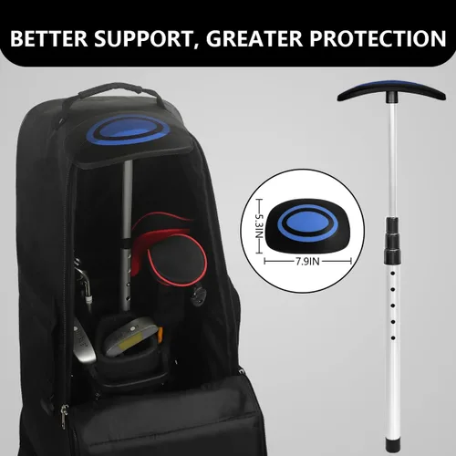 Vista 6 de Sistema de soporte de bolsa de viaje de golf, kit de protección de viaje de club de golf