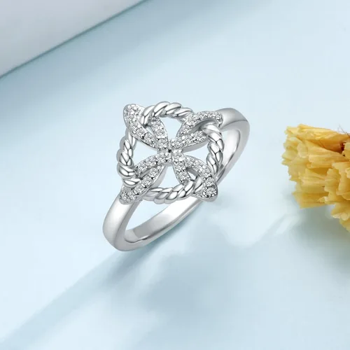 Vista 4 de Anillo de nudo de bruja de plata de ley 925, anillos celtas para mujer, anillo de nudo de amor, joyería de bruja, regalo de cumpleaños para amante