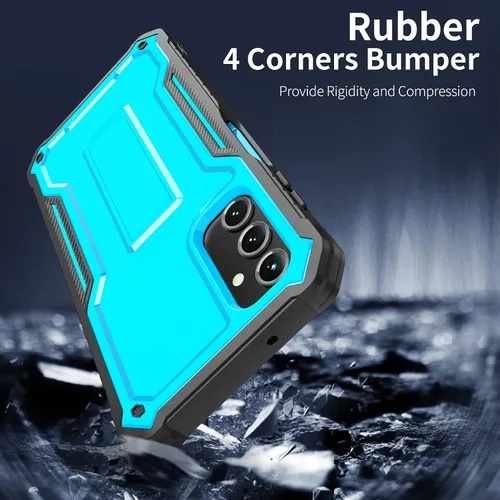 Vista 6 de ExoGuard Funda para Samsung Galaxy A14 5G, funda de goma resistente a prueba de golpes con protector de pantalla para teléfono Samsung A14, soporte