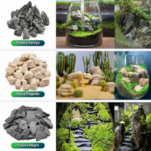 Vista 4 de Piedra de lava volcánica natural de 1 a 2.5 pulgadas para jardines en miniatura y de hadas, acuarios de paisajismo acuático, uso en hogueras