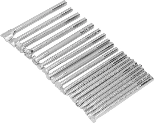 Vista 6 de 20Pcs Leather Stamping Tools Set, DIY Leather Stamp Punch Tools with 20 Patterns, High Hardness Anti Rust Alloy Steel for Saddle Making, Leather