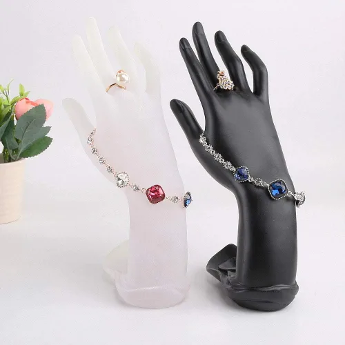 Vista 6 de Homeanda - Soporte para anillo de resina blanca, soporte para pulsera, organizador de cadena de mano, organizador de exhibición de joyas