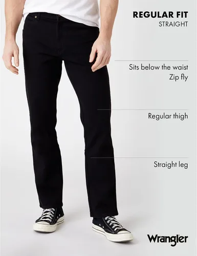 Vista 4 de Wrangler Jeans para hombre talla 44 slim straight lavado claro Negro
