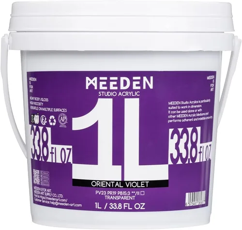 Vista 29 de MEEDEN Juego de pintura acrílica: 1L/33.8 oz x 12 colores pinturas acrílicas grandes a granel - Pinturas artísticas brillantes de cuerpo pesado