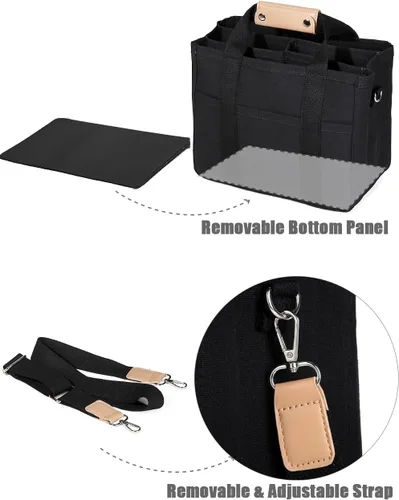 Vista 4 de YIKOEE Bolso tote con bolsillos para mujer bolso cruzado de lona - múltiples compartimentos