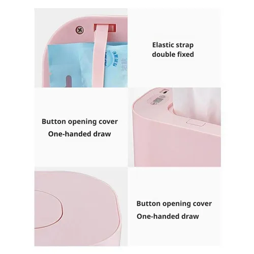 Vista 9 de Calentador de toallitas para bebés, dispensador portátil de gran capacidad con pantalla LED, soporte ajustable para toallitas húmedas para bebés