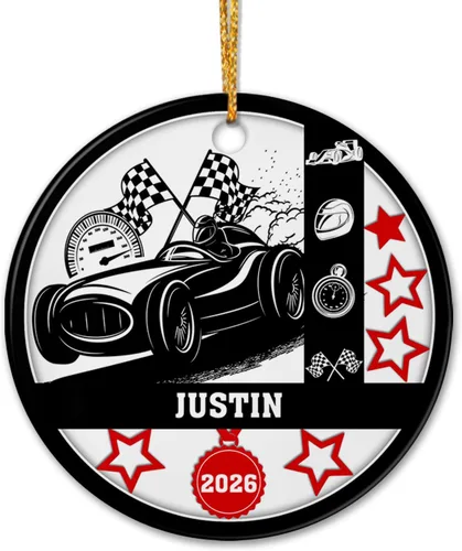 Vista 7 de Adorno de cerámica para jugador de bádminton, regalo para hombres y mujeres, adorno de cerámica personalizado para Navidad 2025, adorno para amantes
