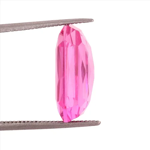 Vista 6 de GEMHUB Tamaño del anillo de talla esmeralda, piedra pequeña, kunzita rosa de Sri Lanka, kunzita rosa translúcida, piedra pequeña, peso de la piedra