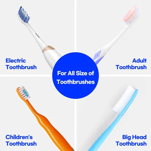 Vista 5 de HubiCare - Funda para cepillos de dientes, fundas para cepillos de dientes con soporte, cepillo de dientes recargable para el hogar y soporte, Beige