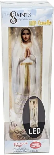 Vista 4 de Nuestra Señora de la Buena Ayuda, vela de oración devocional sin llama LED