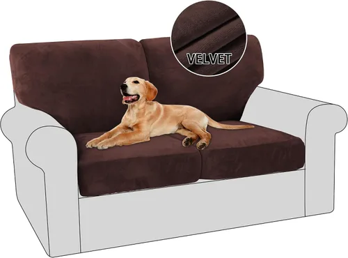 Vista 13 de PrinceDeco Fundas para sillas de terciopelo de varias piezas, fundas de cojín para sofá, fundas de cojín lavables, fundas de cojín de asiento