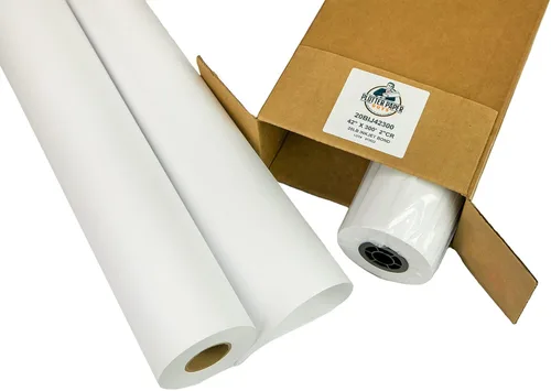 Vista 2 de Papel Bond de inyección de tinta sin recubrimiento de 20 libras, 42" x 300', núcleo de 2", 2 rollos por caja