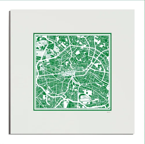 Vista 12 de O3 Design Studio Mapa de corte de papel de París, color negro mate, 20 x 20 pulgadas, arte en papel