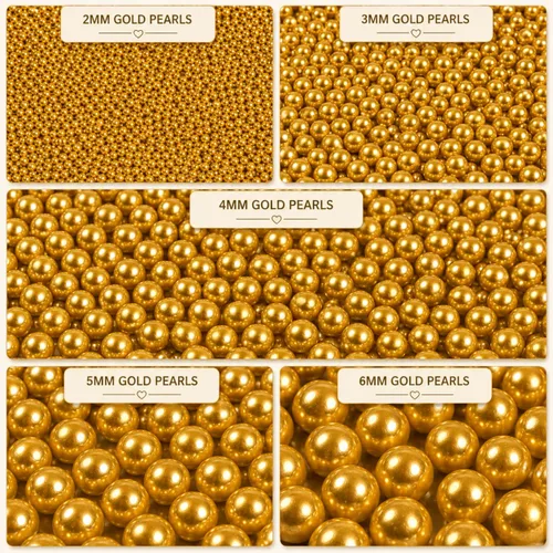 Vista 9 de Confect Gránulos Dorados de Perlas Gránulos Dorados para Decoración de Pasteles y Cupcakes y Celebración Paquete Surtido de 5 All That Glitters