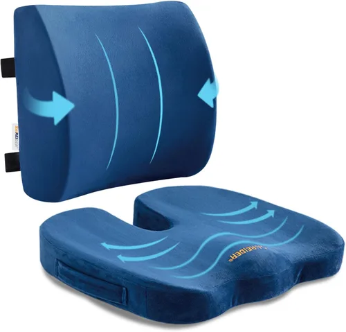 Vista 11 de SAIREIDER Almohada cómoda de apoyo lumbar para silla de oficina, almohadas de respaldo de espuma viscoelástica para coche, silla de juegos, silla
