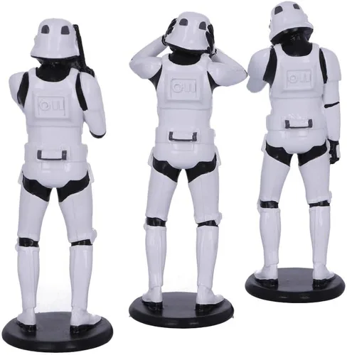 Vista 3 de Nemesis Now Figuras de ciencia ficción originales de Stormtrooper Three Wise, color blanco, 5.5 in