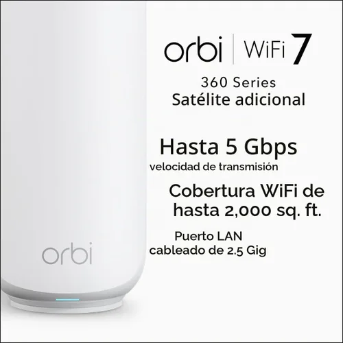 Vista 2 de NETGEAR Orbi 360 Series WiFi 7 Mesh System, satélite adicional
