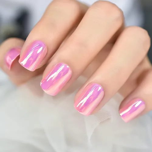 Vista 17 de Gelnails - Uñas postizas cortas a presión con punta francesa blanca, 30 Almendra francesa blanca