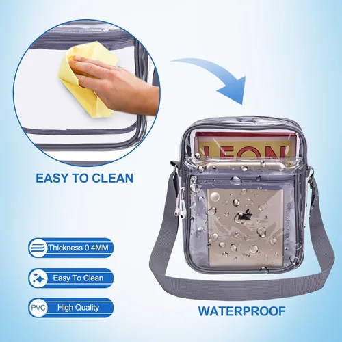 Vista 6 de USPECLARE Clear Purse Bag for Stadium Events Clear Messenger Bag for Men and Women