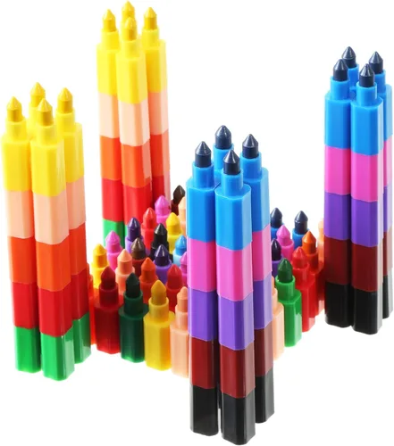 Vista 4 de Leinuosen 12 piezas de crayones apilables de colores apilables