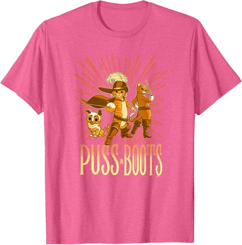 Vista 30 de DreamWorks Puss in Boots: The Last Wish Cat Trio Poster - Camiseta pequeña Negro
