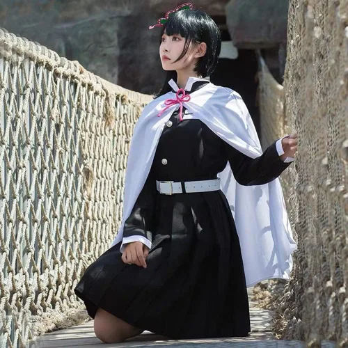 Vista 8 de Kanao Tsuyuri - Disfraz de capa para Halloween, uniforme de fiesta de Halloween, vestido de capa para mujer
