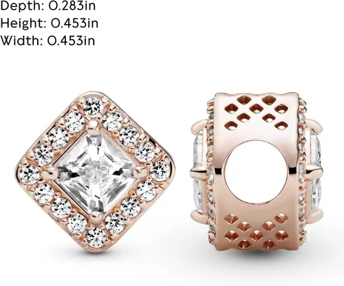 Vista 5 de PANDORA Joyería geométrica brillante circonita cúbica colgante en rosa Metal Circonita cúbica