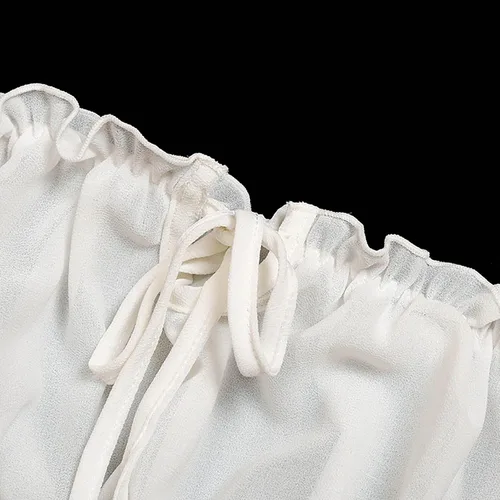 Vista 3 de Conjunto de lencería sexy para mujer, con hombros descubiertos, lazo frontal, brasier y bragas