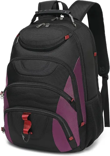 Vista 17 de Mochila para laptop Boavan para hombres (Negro, 15.6), Rosa(Amour Pink), Elegante