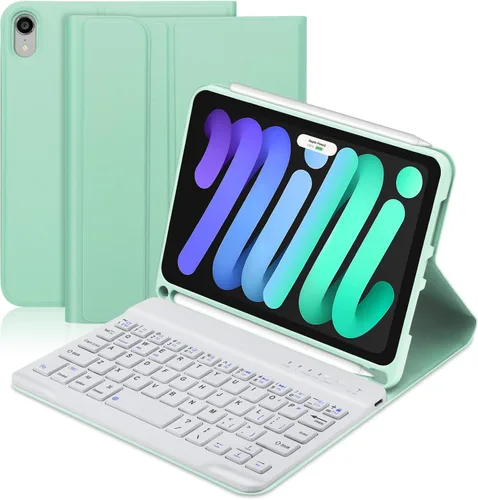 Vista 18 de Funda con teclado para iPad mini, teclado Bluetooth inalámbrico desmontable delgado con folio inteligente para Apple iPad mini 5 2019/iPad Mini 1 2