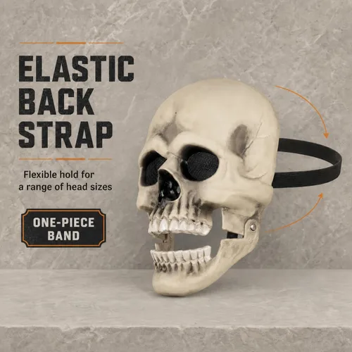 Vista 5 de Máscara de calavera de Halloween con mandíbula movible aterrador