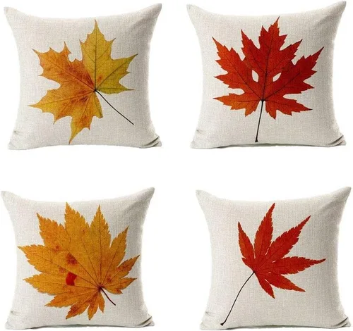 Vista 5 de All Smiles Juego de 4 fundas de almohada decorativas de otoño de 16 x 16 pulgadas para el hogar, Acción de Gracias, otoño, decoración de cocina