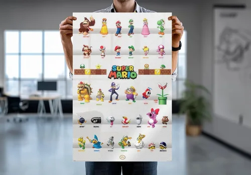 Vista 7 de Super Mario - Póster de videojuegos (Desfile de personajes - todos los personajes) (Tamaño: 24 x 36 pulgadas) (póster laminado)