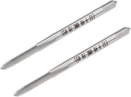 Vista 8 de uxcell Macho de la máquina 1/4-20 UNC rosca 2B clase 3 flautas de alta velocidad tornillo de acero roscado herramienta de roscar 2 unids