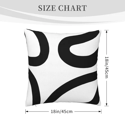 Vista 5 de Funda de almohada en blanco y negro, fundas de almohada negras, decoración del hogar moderna en negro y blanco, fundas de almohada blancas, funda