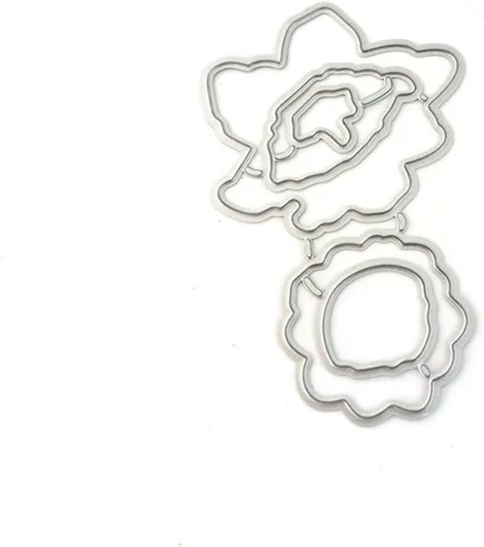 Vista 4 de Juego de sellos y troqueles de flores para hacer tarjetas, sellos transparentes y troqueles de corte de metal para álbumes de recortes, suministros
