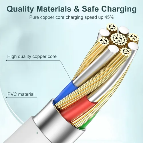 Vista 3 de Cable de carga rápida USB C a C de 240 W de largo de 10 pies, cable de carga tipo C a C para Apple iPhone 17 Pro Max/17 Air/16 Pro Max/16 Plus/15