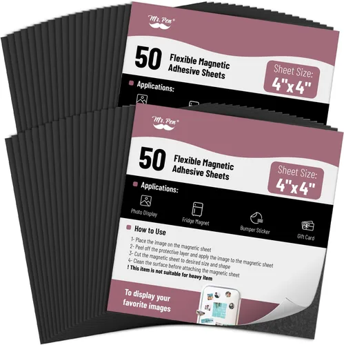 Vista 22 de Mr. Pen - Hojas magnéticas adhesivas, 2" x 3", paquete de 45, hoja magnética, papel magnético, hojas de papel magnético, hojas magnéticas