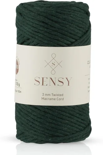 Vista 34 de Sensy - Cuerda de macramé prémium de 0.118 in, 109 yardas, 100% algodón, una hebra torcida, cuerda de macramé, hilo de algodón para macramé, hilo